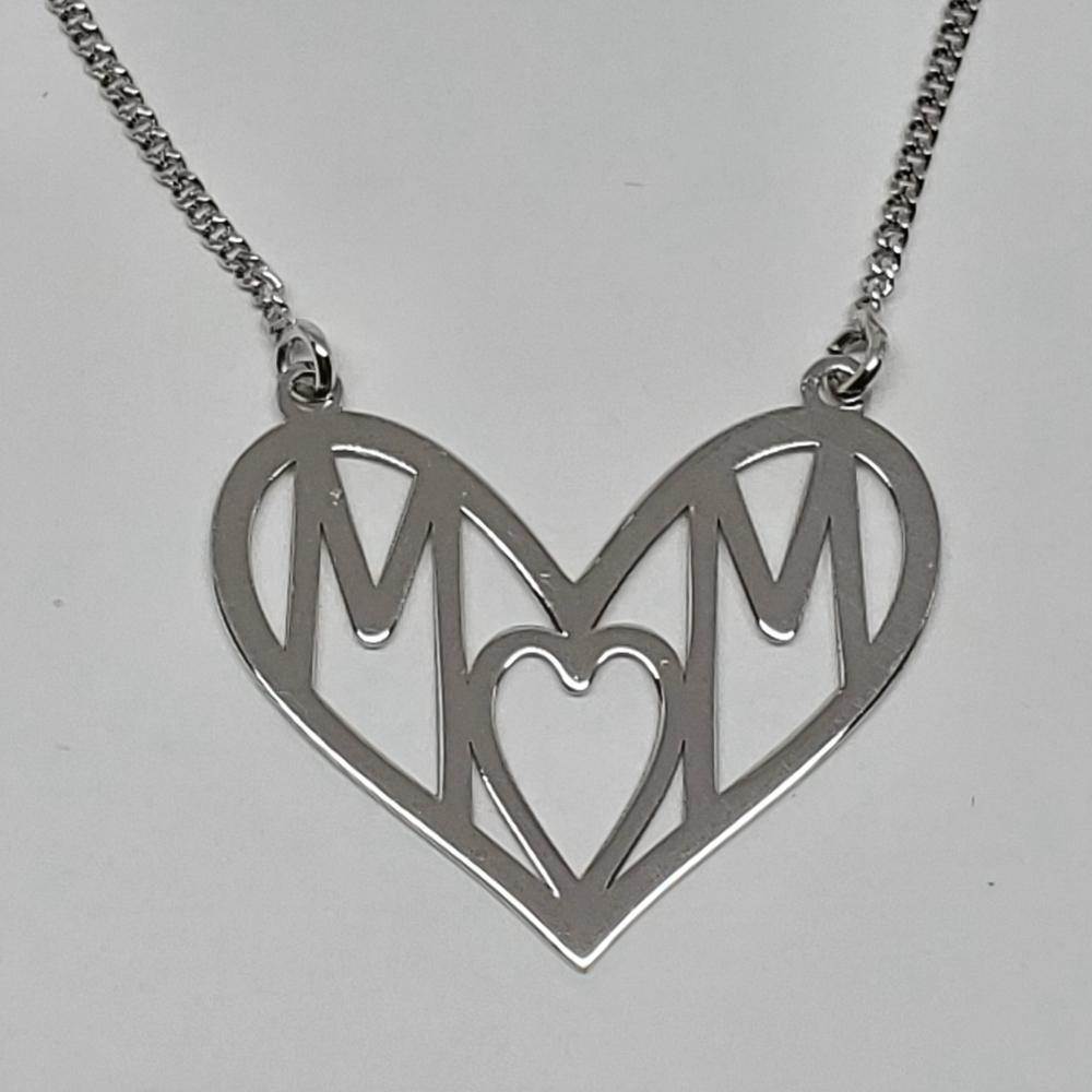 Adore 925 Sterling Silver Mom Heart Necklace